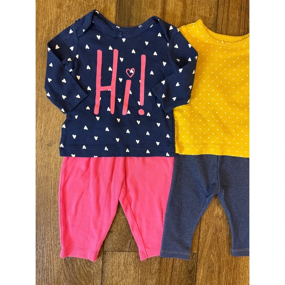 Baby Girl 3 Months Outfits Leggings Pants Shirts‎ Long Sleeve Clothes Lot Plaid